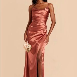 Terracotta Satin Bridesmaid Dress Birdy Grey Size M